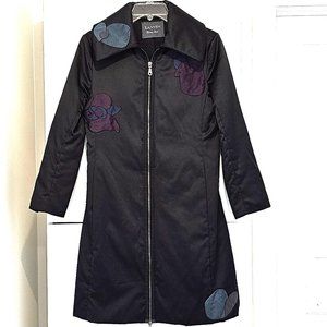 LANVIN -Silk Coat with Floral Applique -Excellent Condition!